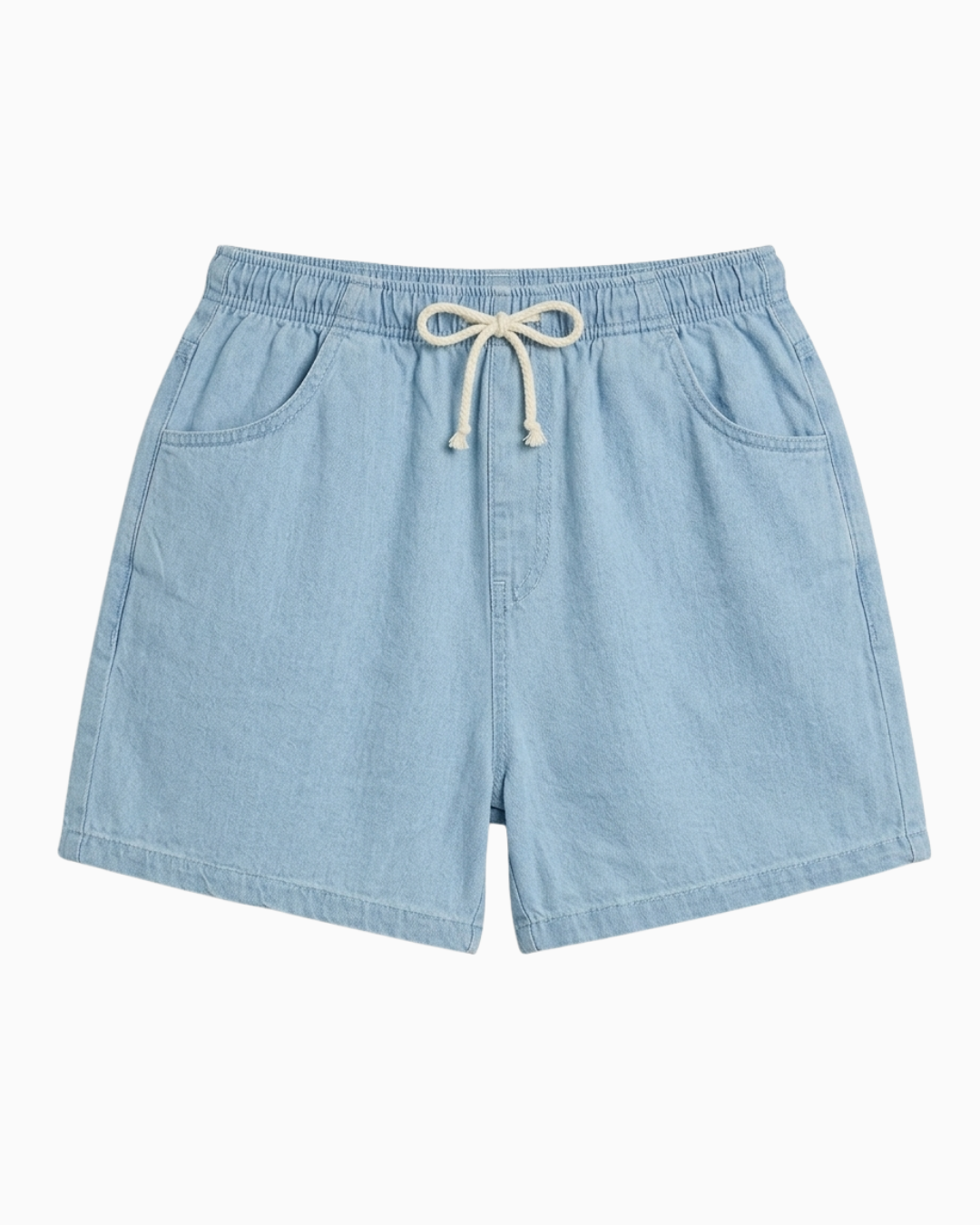 Short Tiro Alto Azul Claro Pretina Elástica -DJB762