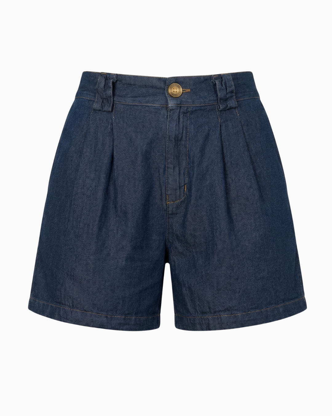 Short Denim Tiro Alto Azul Oscuro Bolsillos -N-05