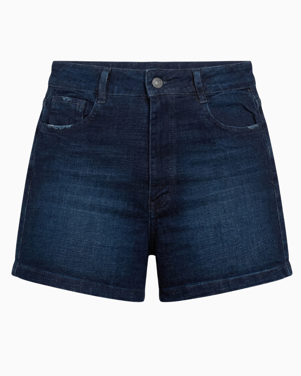 Short Denim Tiro Alto Azul Oscuro Ajustado Clásico -SD0009