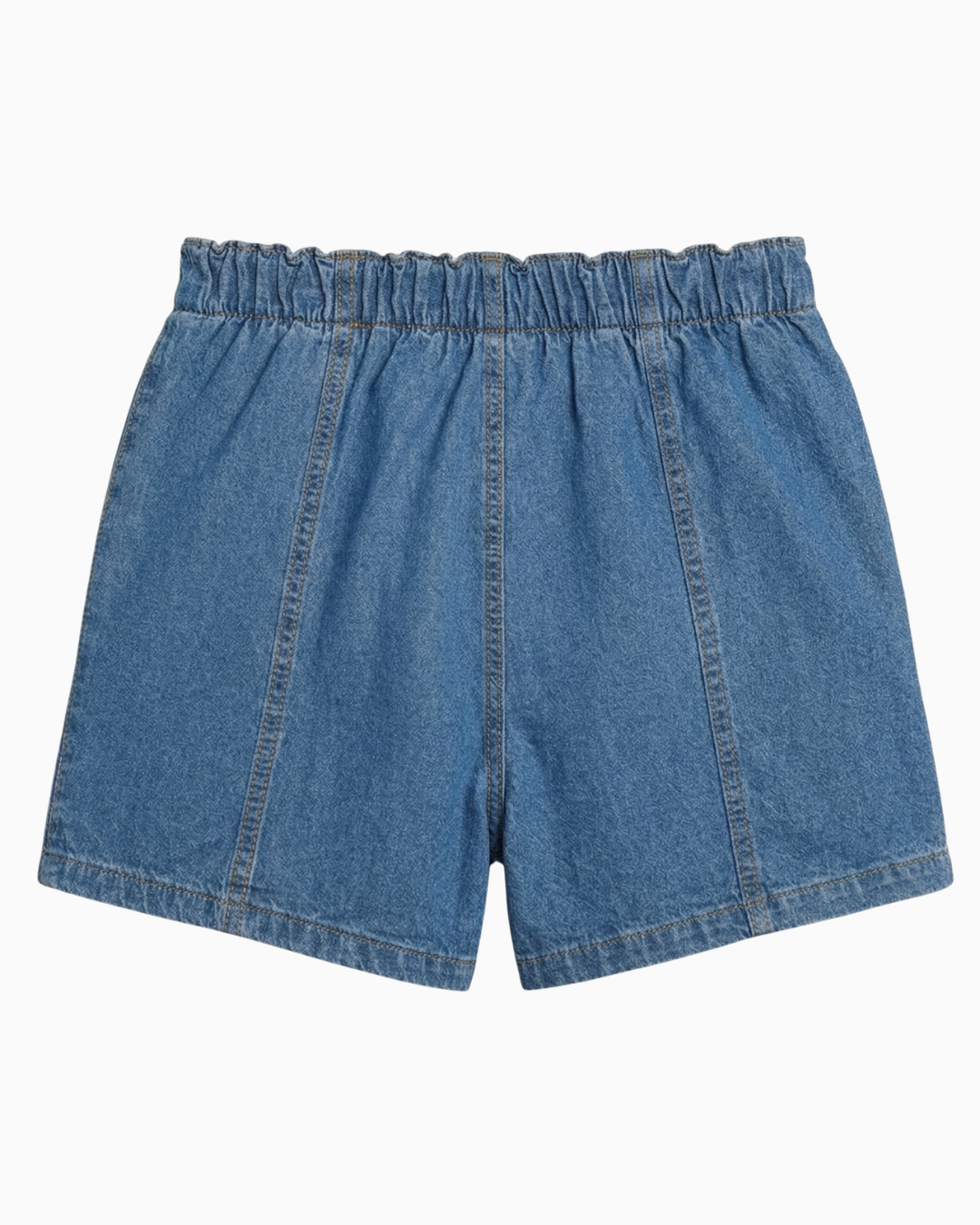 Short Tiro Alto Denim Azul Medio Cordón -DJB770
