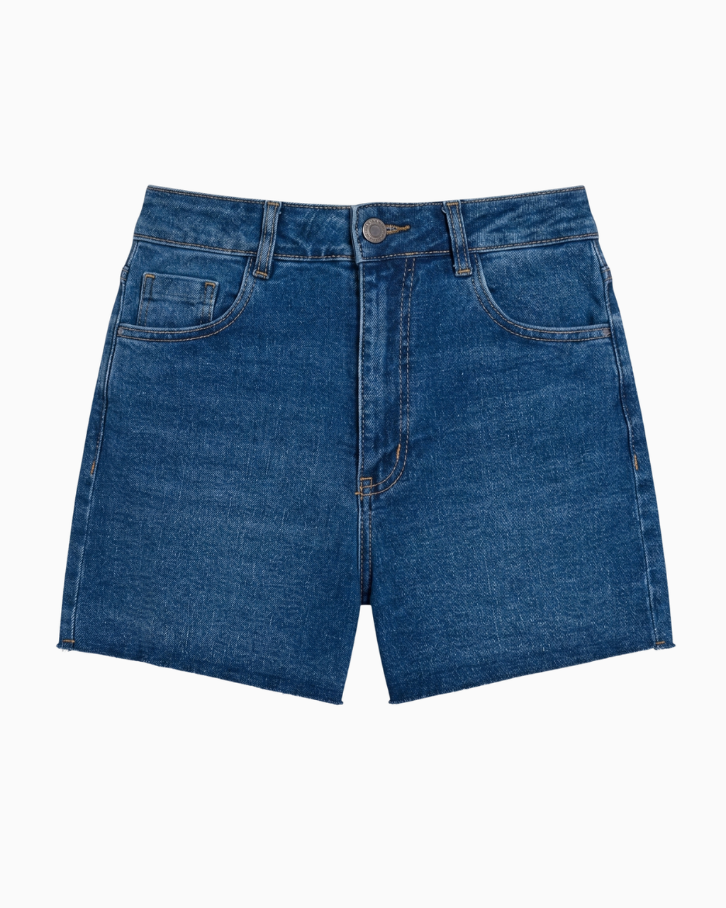Short Stretch Tiro Alto Azul Oscuro Desflecado -SD0010