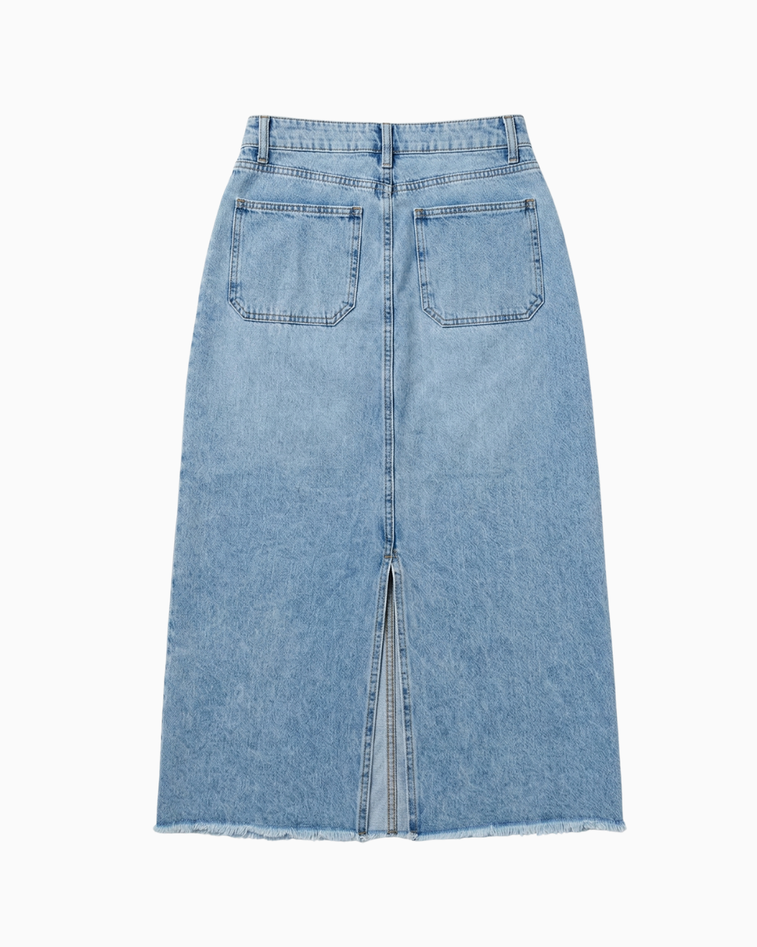 Falda Denim Rígida Tiro Alto Azul Claro -INN50139