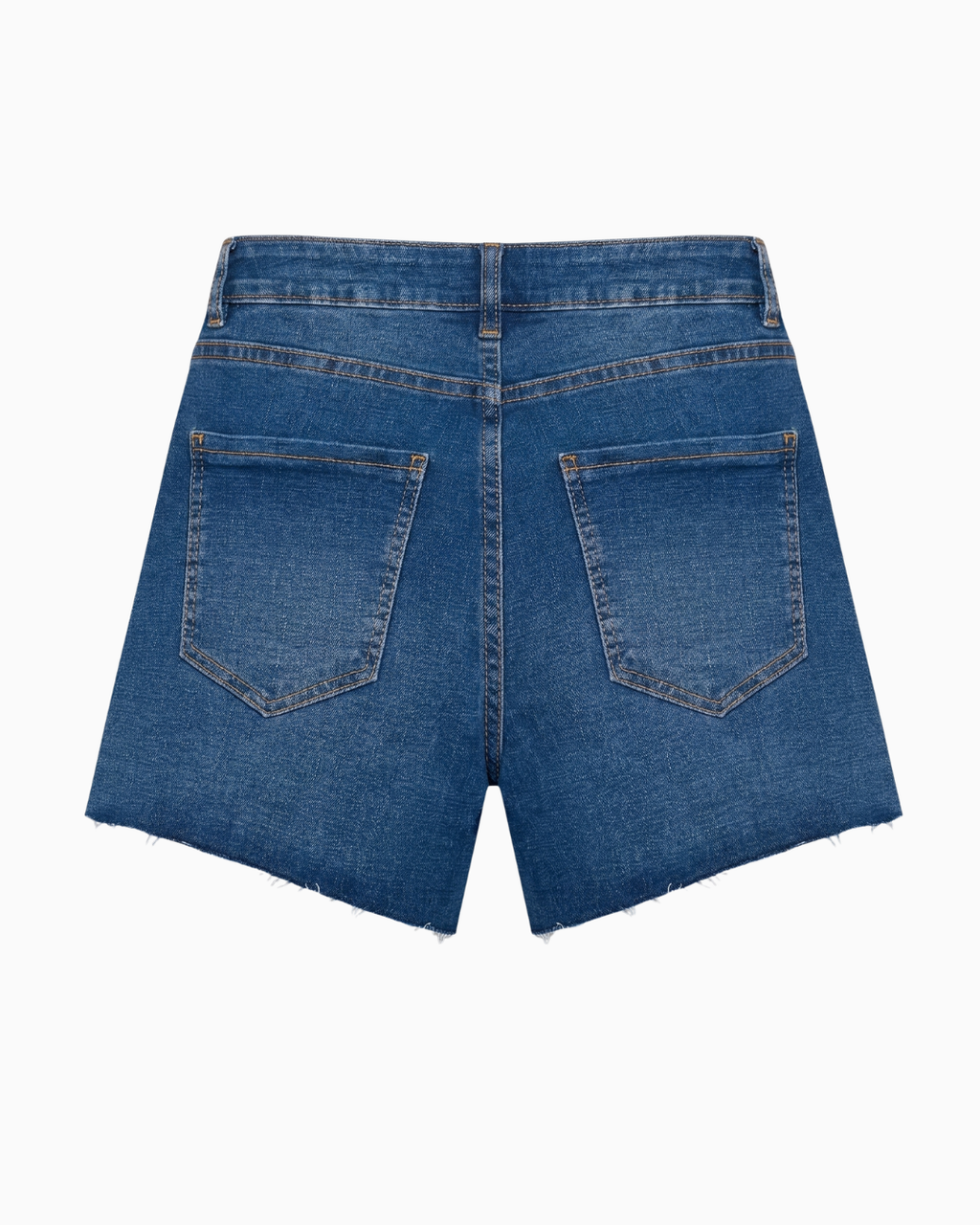 Short Stretch Tiro Alto Azul Oscuro Desflecado -SD0010