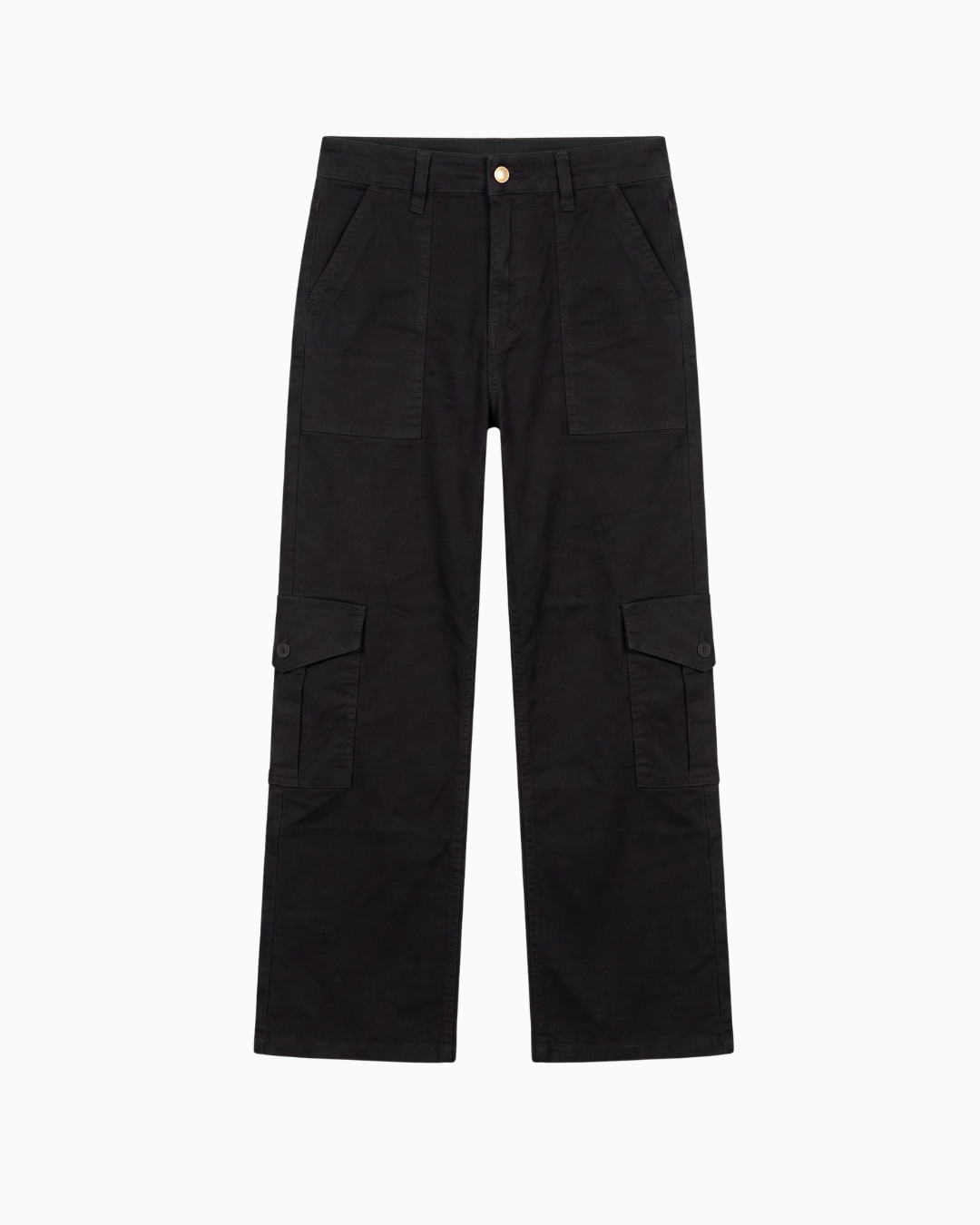 Pantalón Cargo Recto Negro Bolsillos Laterales Urbano J2026-6