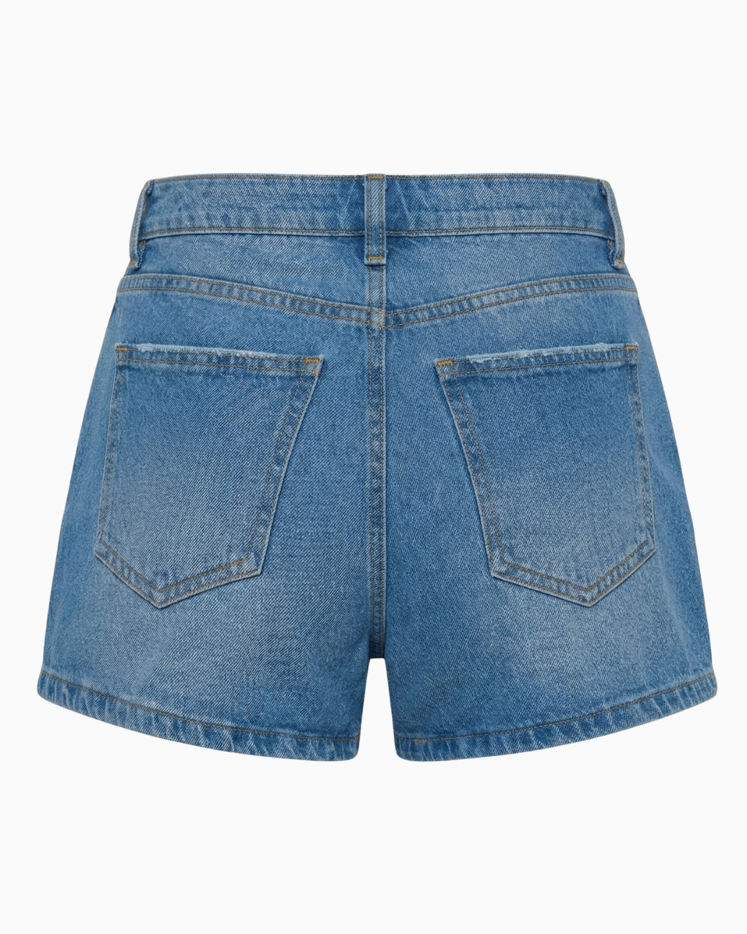 Short Rígido Tiro Alto Azul Medio Rotos -INN3738