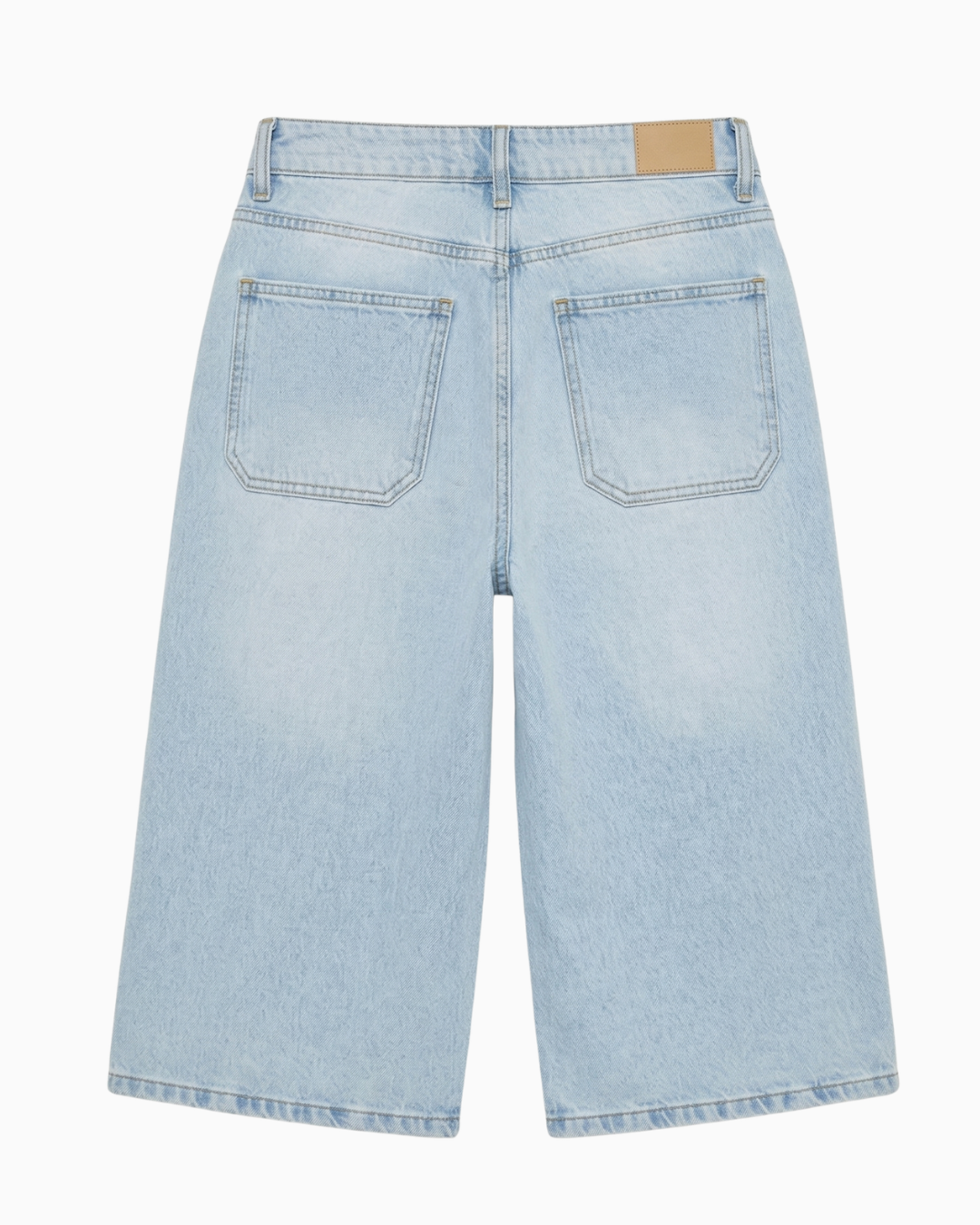 Bermuda Larga Rígida Azul Claro Tiro Alto -INN5568