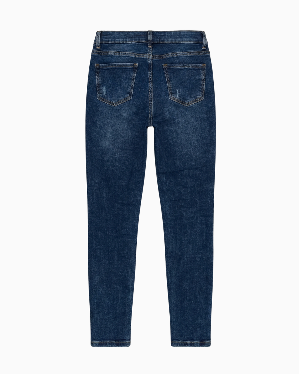 Jean Skinny Tiro Alto Stretch Azul Oscuro Rotos -J120-6