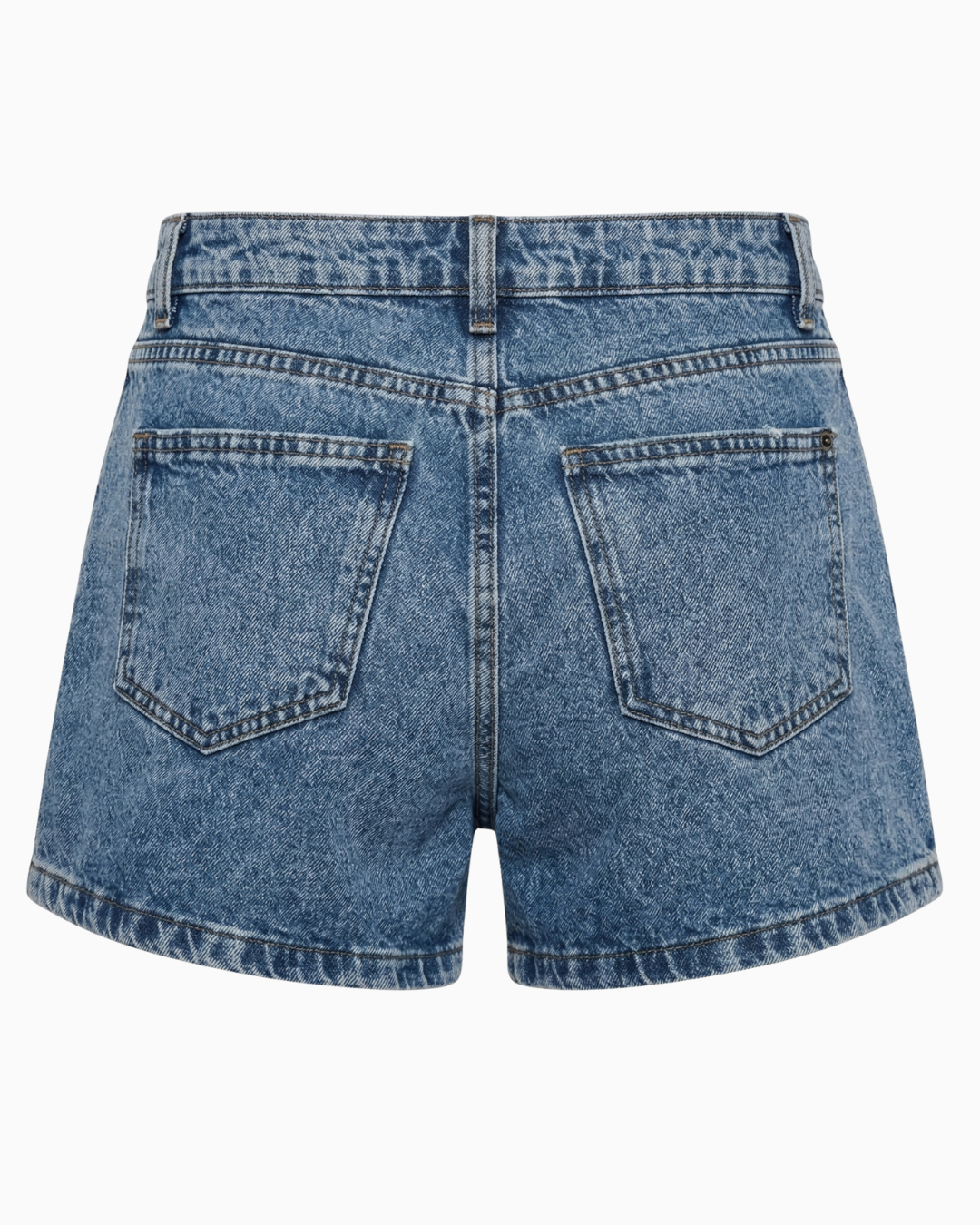 Short Rígido Tiro Alto Azul Medio Clásico -INN3687