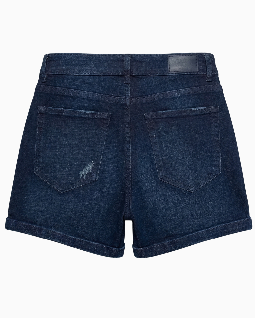Short Denim Tiro Alto Azul Oscuro Ajustado Clásico -SD0009