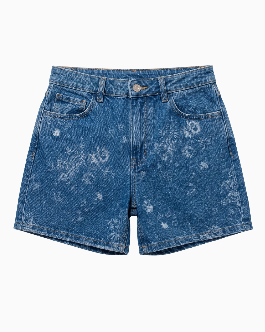 Short Rígido Tiro Alto Azul Medio Láser -INN5688