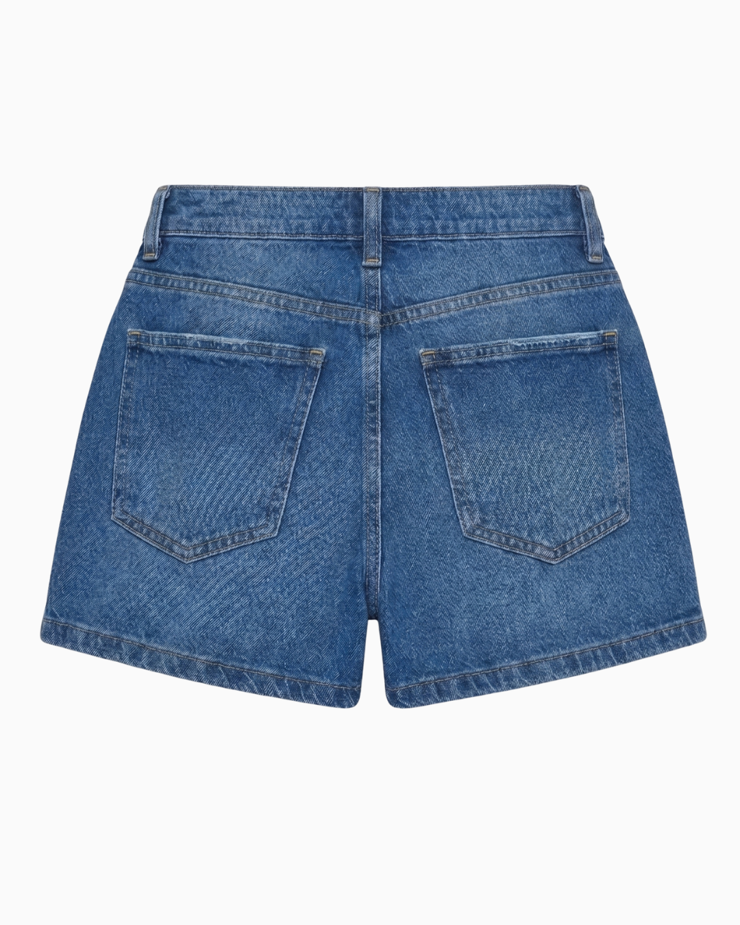 Short Denim Azul Medio Tiro Alto Clásico Bolsillos INN3735