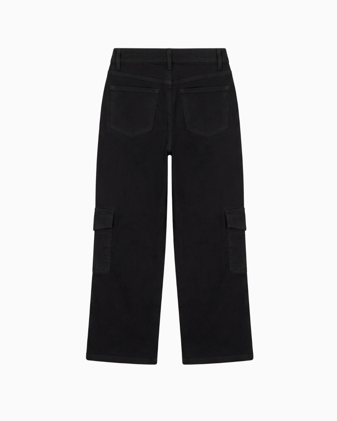Pantalón Cargo Recto Negro Bolsillos Laterales Urbano J2026-6