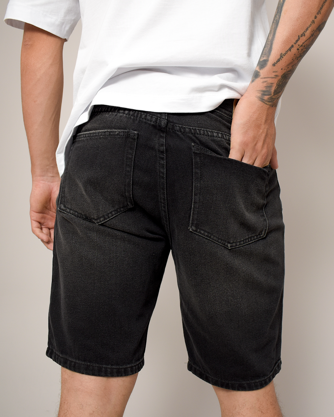 Bermuda De Caballero  Rígida  Negro Clásico -BC2879B