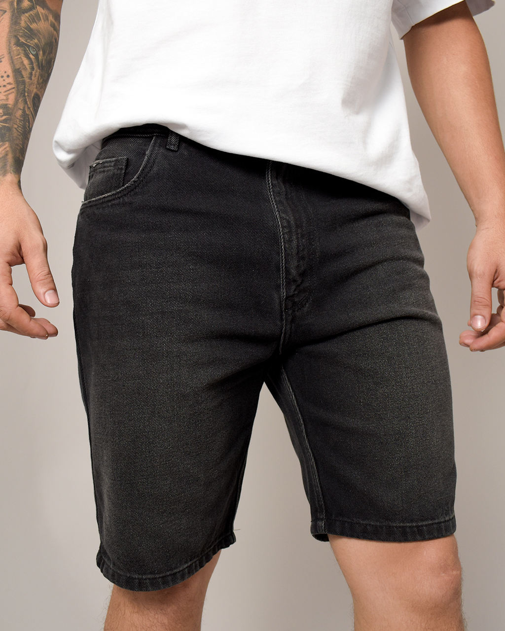 Bermuda De Caballero  Rígida  Negro Clásico -BC2879B