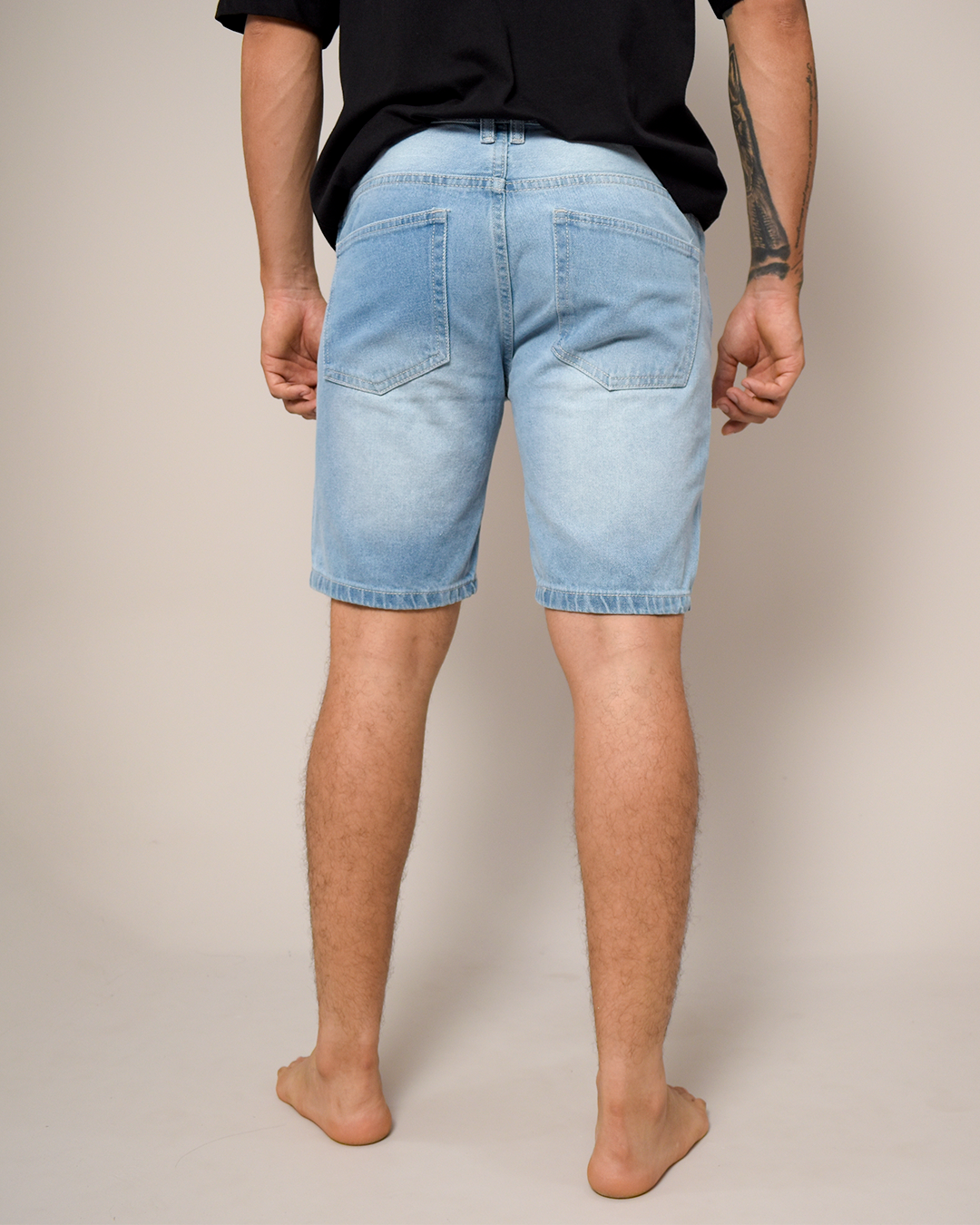 Bermuda De Caballero Rígida Azul Claro Lavado -DJB016