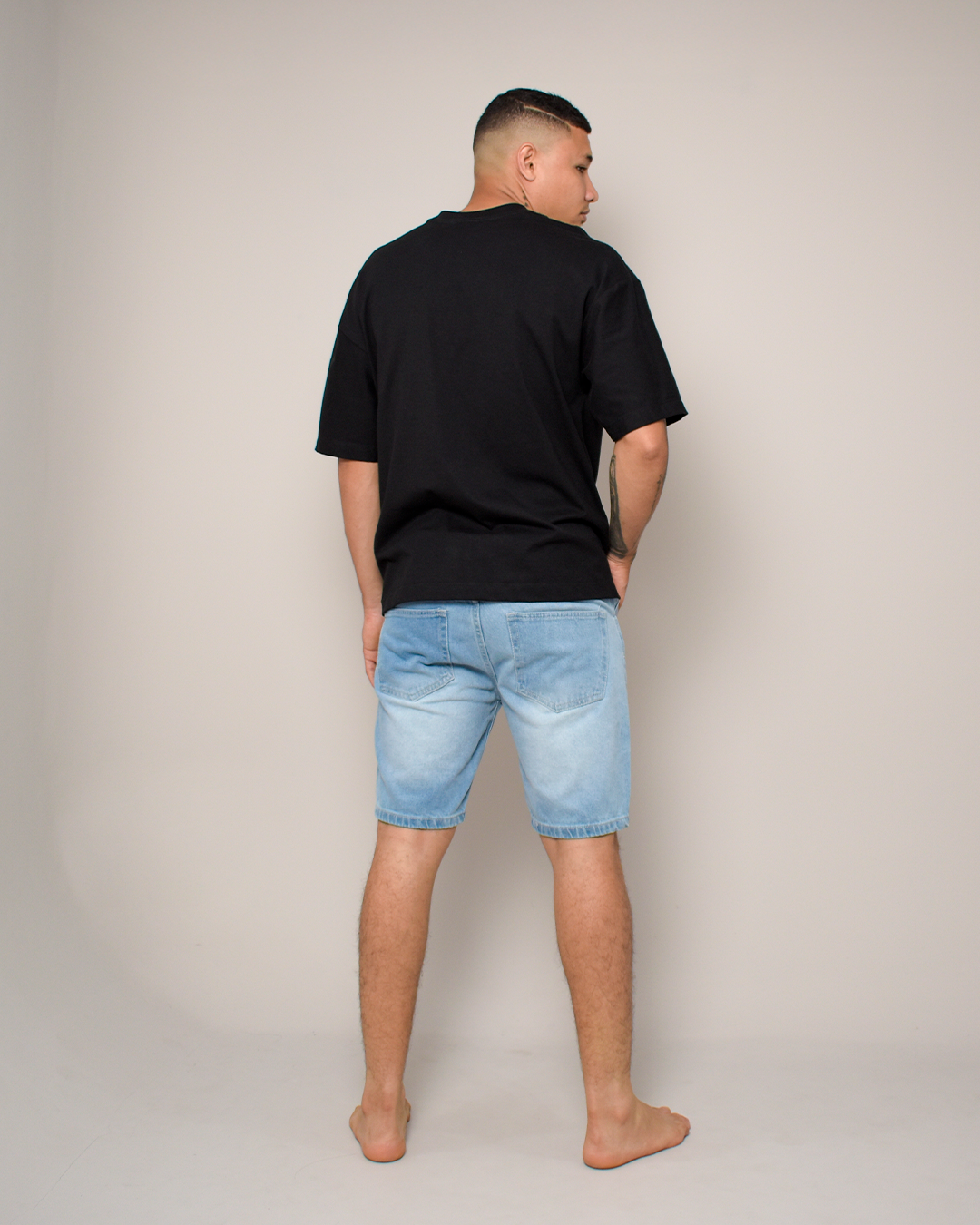 Bermuda De Caballero Rígida Azul Claro Lavado -DJB016