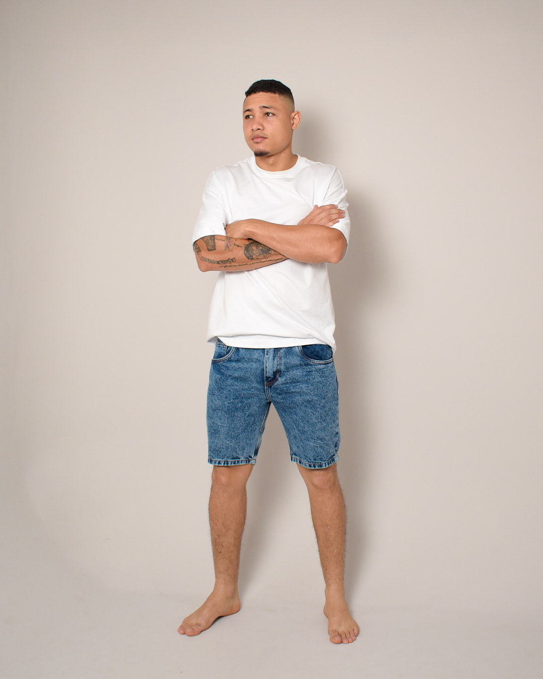 Bermuda De Caballero Rígida Azul Medio Clásica -DJB018