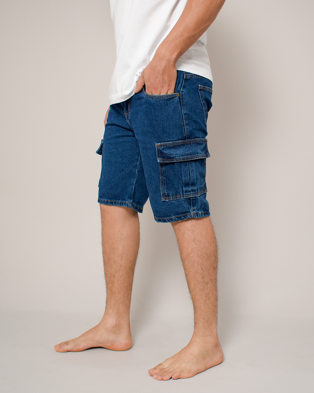 Bermuda De Caballero Cargo Rígida Azul Oscuro -DJB754