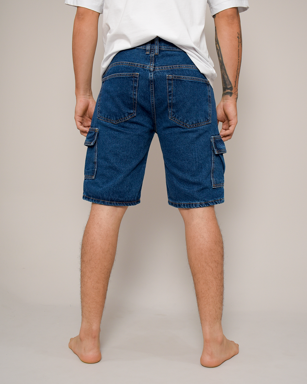 Bermuda De Caballero Cargo Rígida Azul Oscuro -DJB754