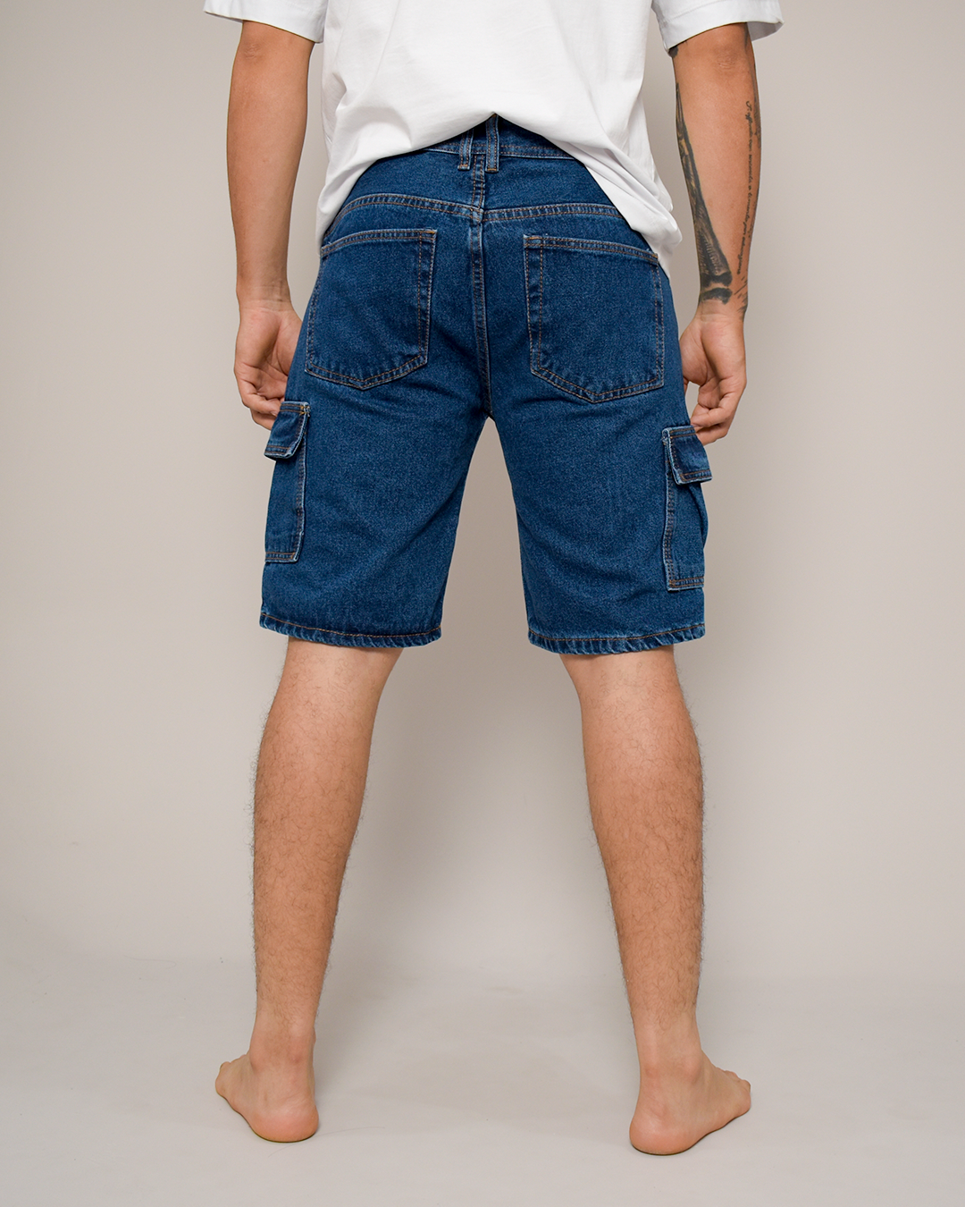 Bermuda De Caballero Cargo Rígida Azul Oscuro -DJB754