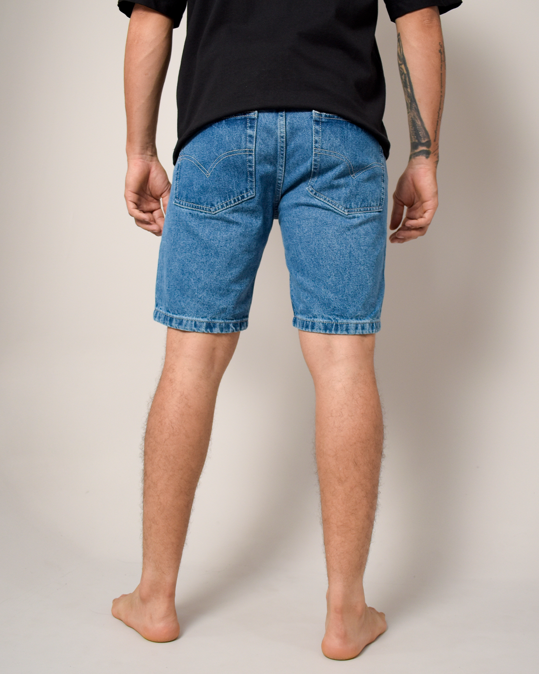 Bermuda De Caballero Rígida Azul Medio Clásica -DJB759