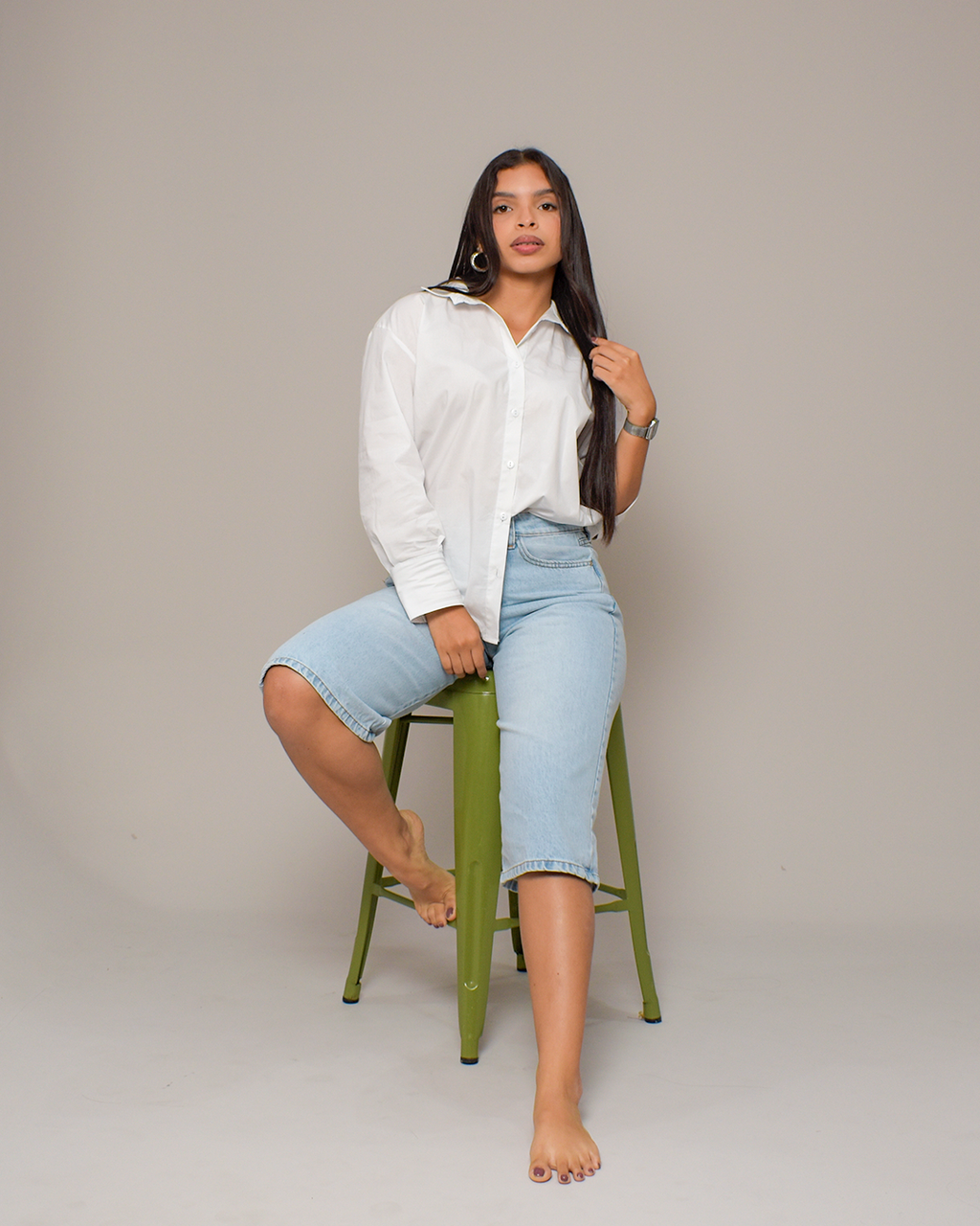Camisa Blanca Manga Larga Clásica Básica -EHC111