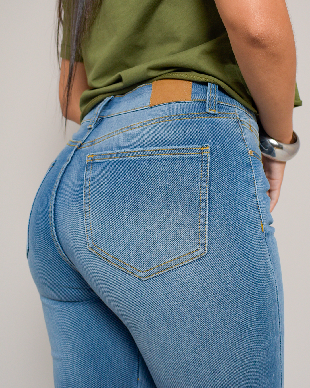 Jean Skinny Tiro Alto Stretch Azul Medio -INN1433