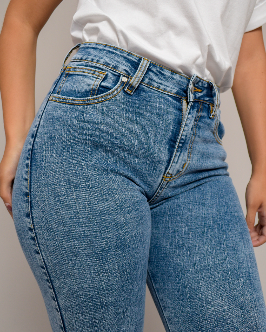 Jean Skinny Tiro Alto Stretch Azul Claro -INN1448