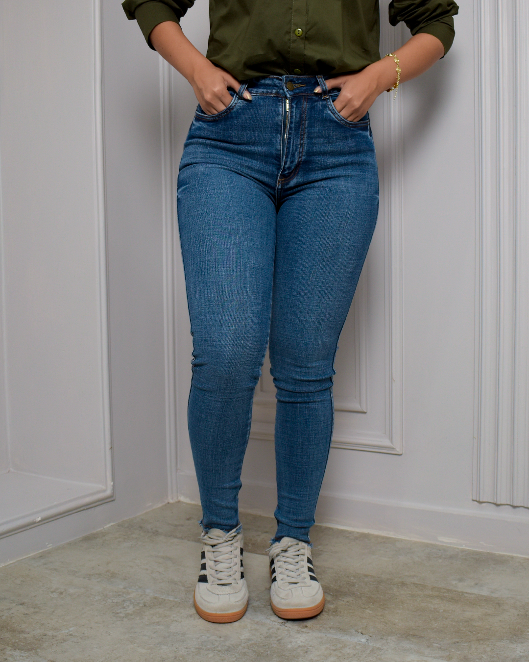 Jean Skinny Stretch Azul Medio Clásico -PD0041