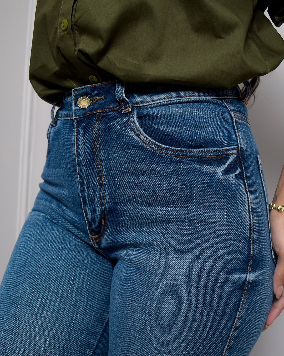Jean Skinny Stretch Azul Medio Clásico -PD0041