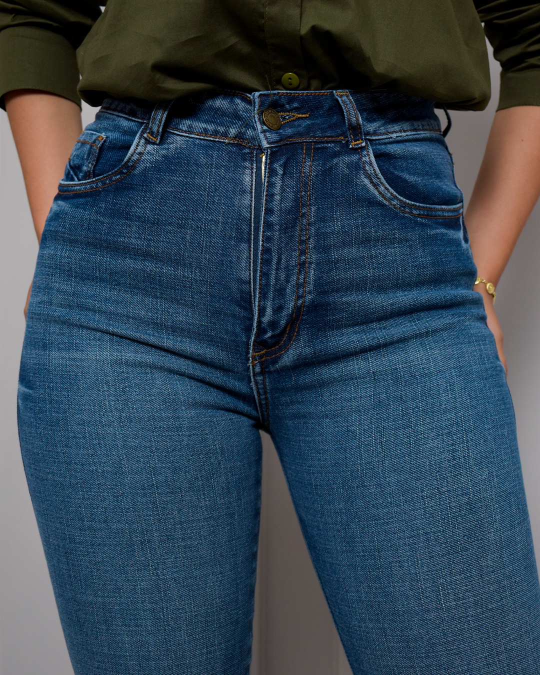 Jean Skinny Stretch Azul Medio Clásico -PD0041