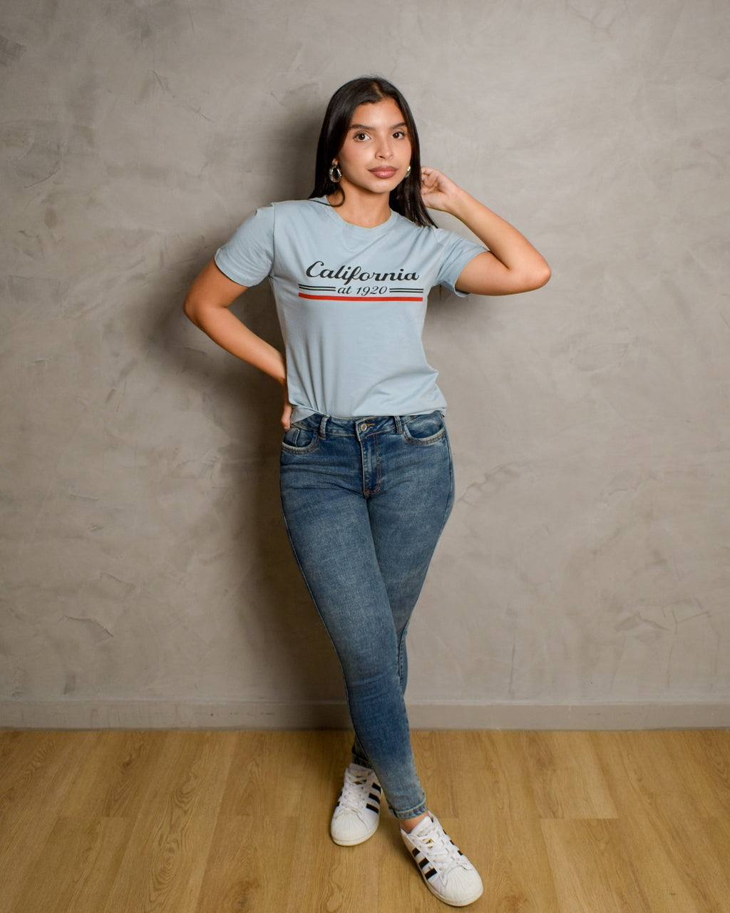 Jean Skinny Stretch Azul Medio Prelavado -J116