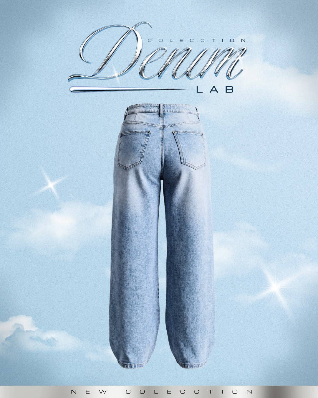 Jean Bota Recta Rígido Azul Claro Clásico -INN8484