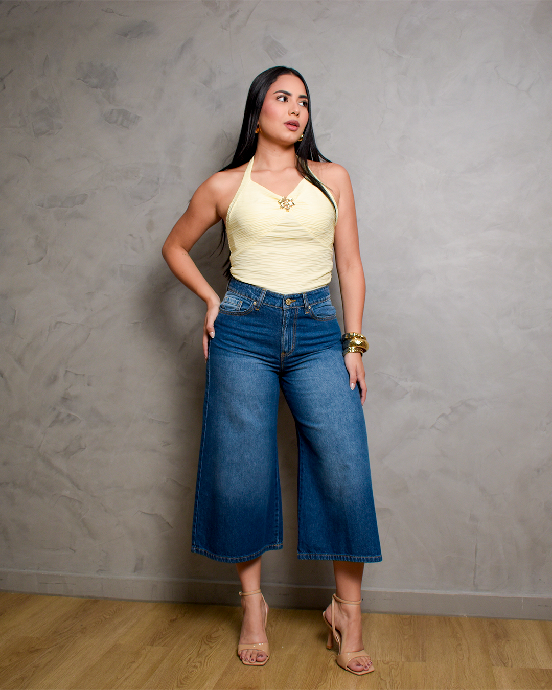 Jean Culotte Rígido Azul Medio -INN20100