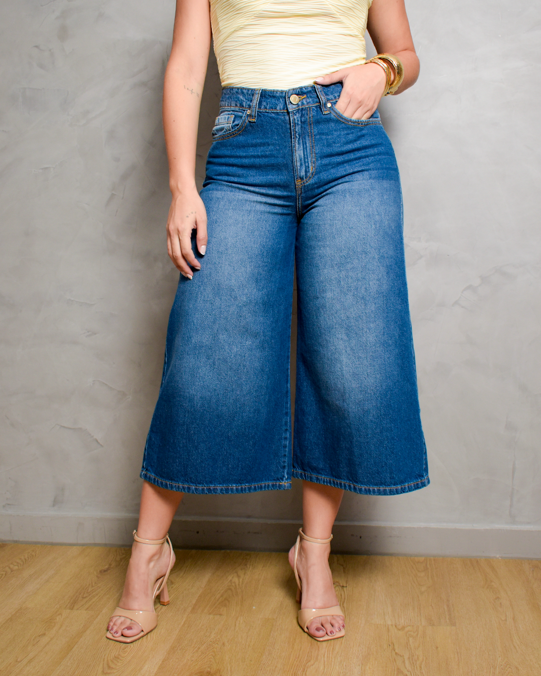 Jean Culotte Rígido Azul Medio -INN20100
