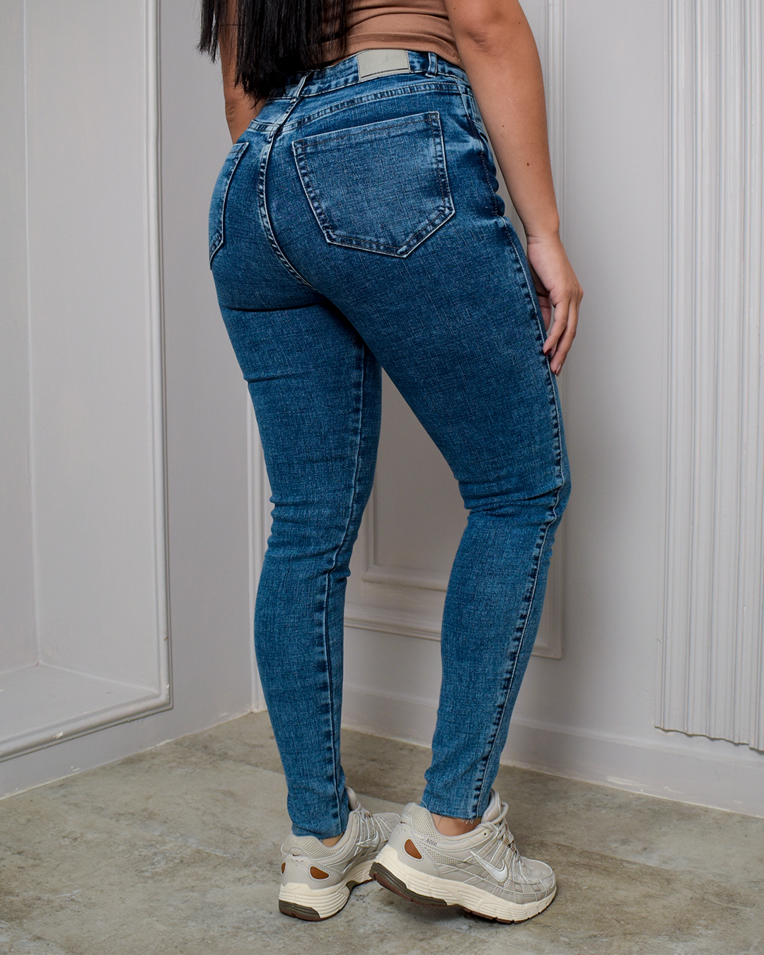 Jean Skinny Stretch Azul Medio Clásico -PD0038