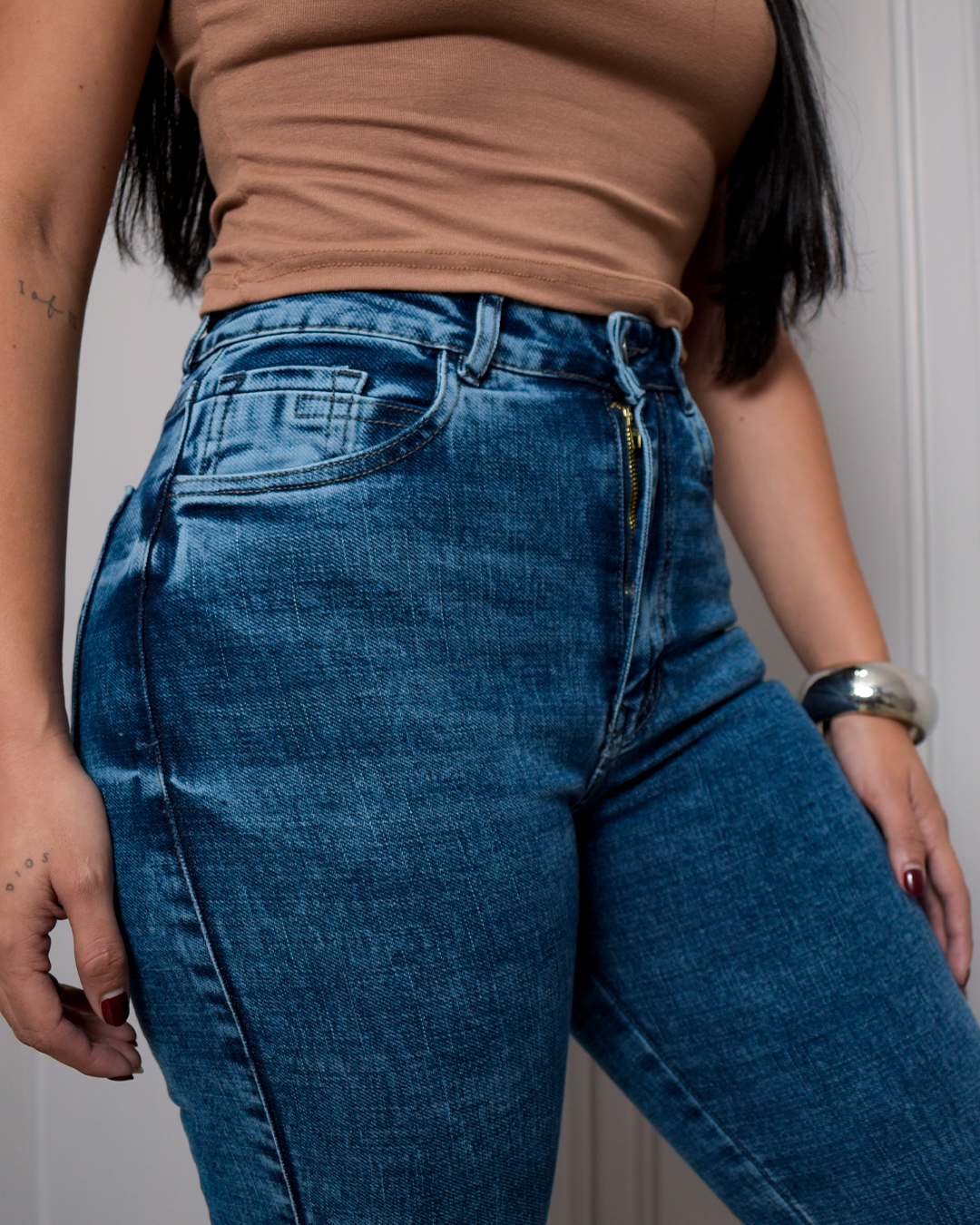 Jean Skinny Stretch Azul Medio Clásico -PD0038